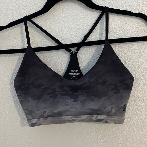 Good American-Grey Ombre camo print- Sports bra- Size 2 (medium) - Picture 1 of 6